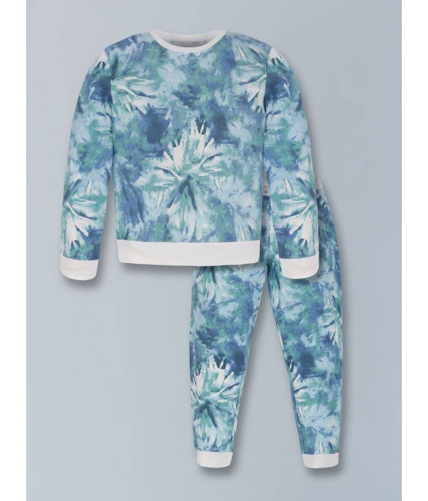     			PLUM TREE Pack of 1 Girls Cotton Blend Sweatshirt With Joggers ( Blue )