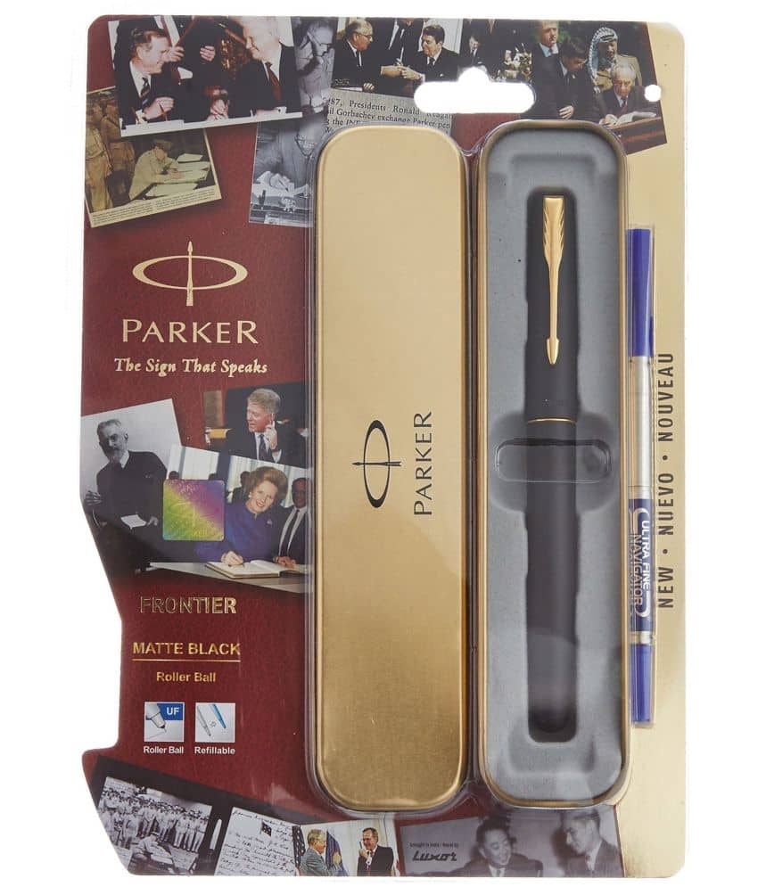 Parker Frontier Matte Black GT Roller Ball Pen, Pack Of 2