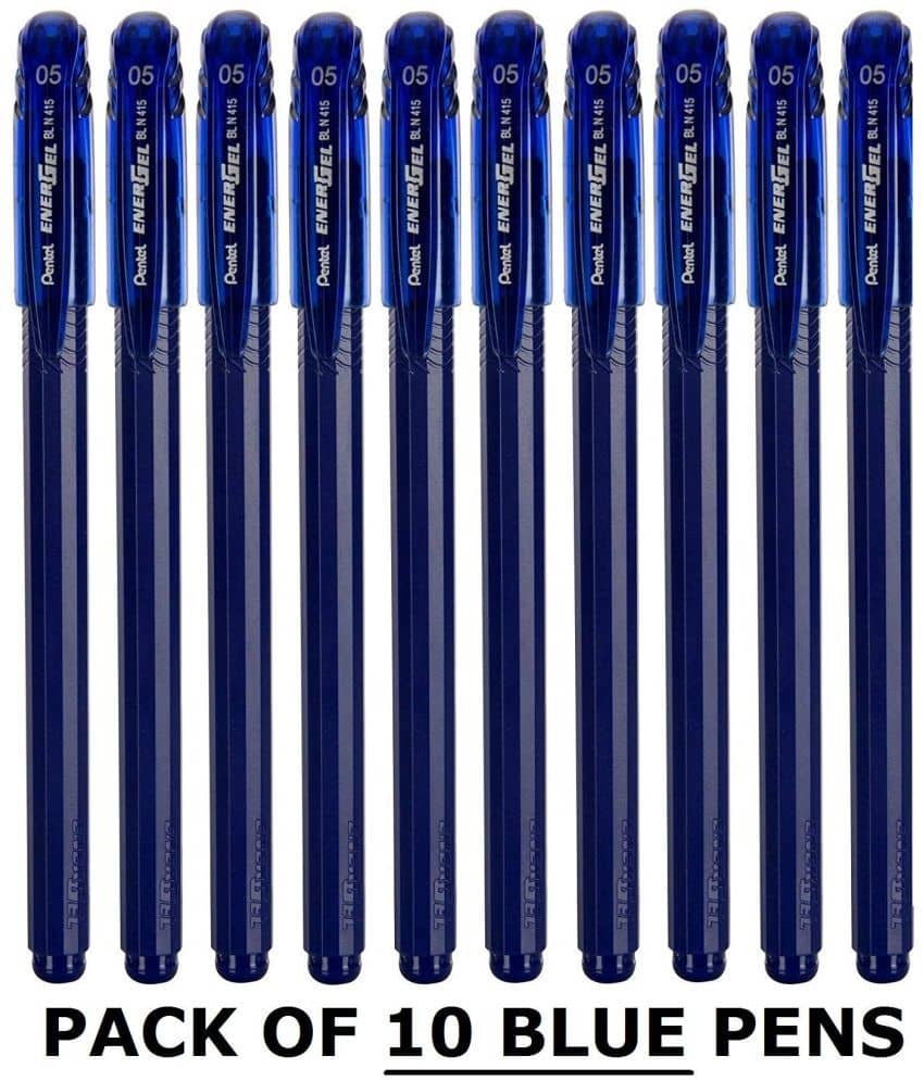 Pentel Energel 0.5 Roller Ball Pen Set - Pack of 10 (Blue)