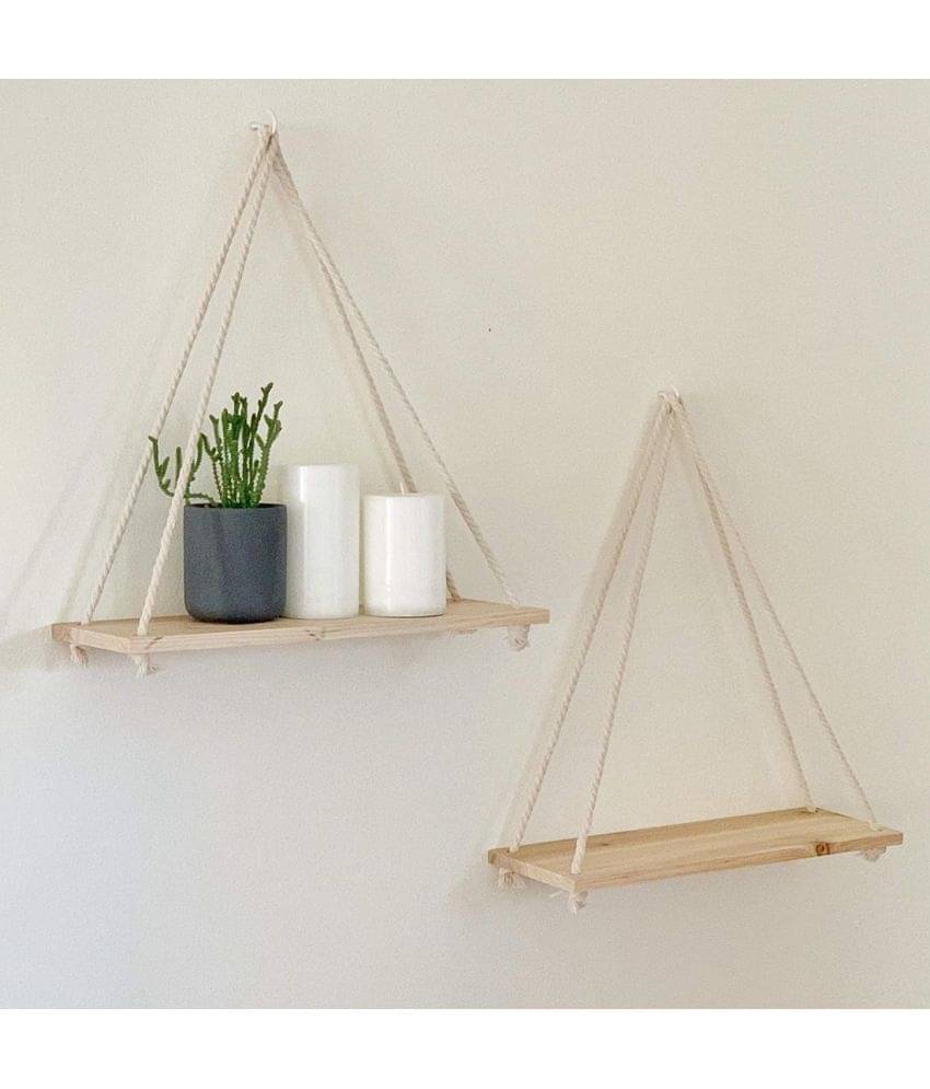 RAMDEV ENTERPRISE Floating Shelves Multicolour Wood - Pack of 2 RAMDEV ENTERPRISE Floating Shelves Multicolour Wood - Pack of 2