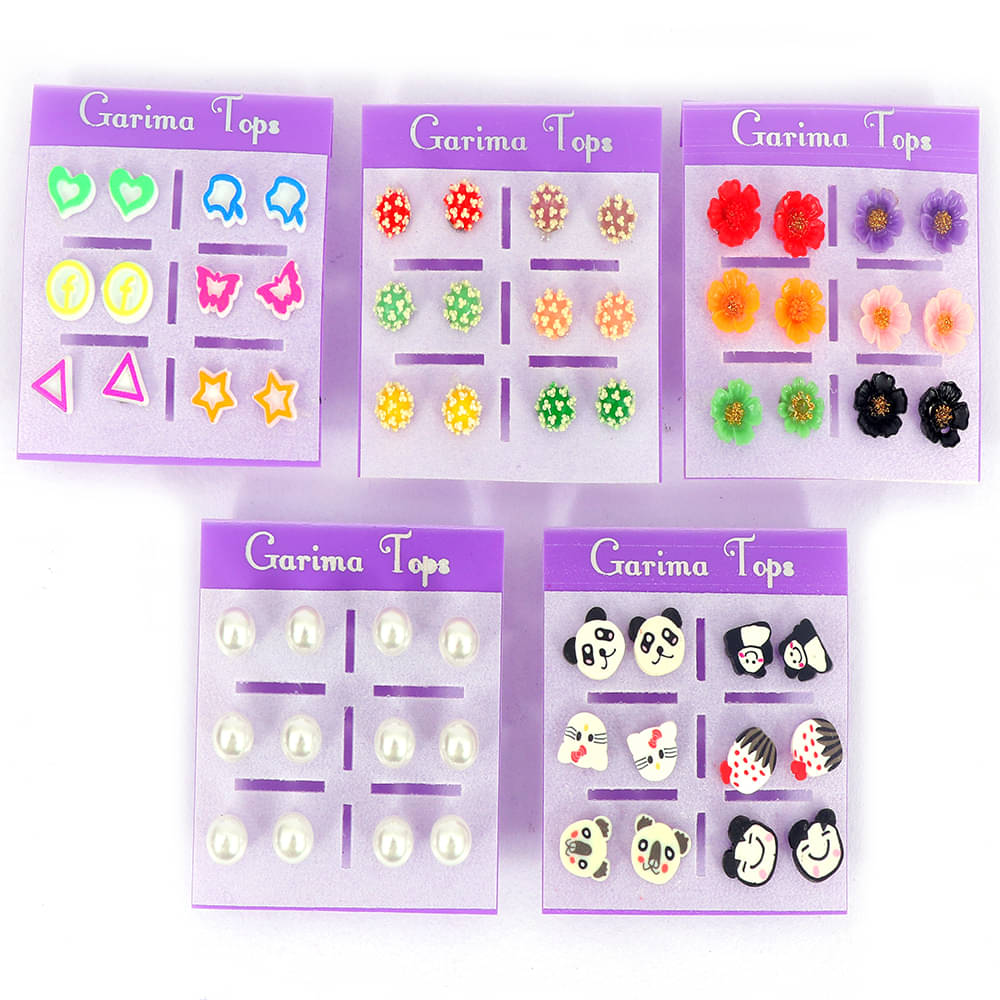     			Shivarth - Multi Color Stud Earrings ( More Than 10 )