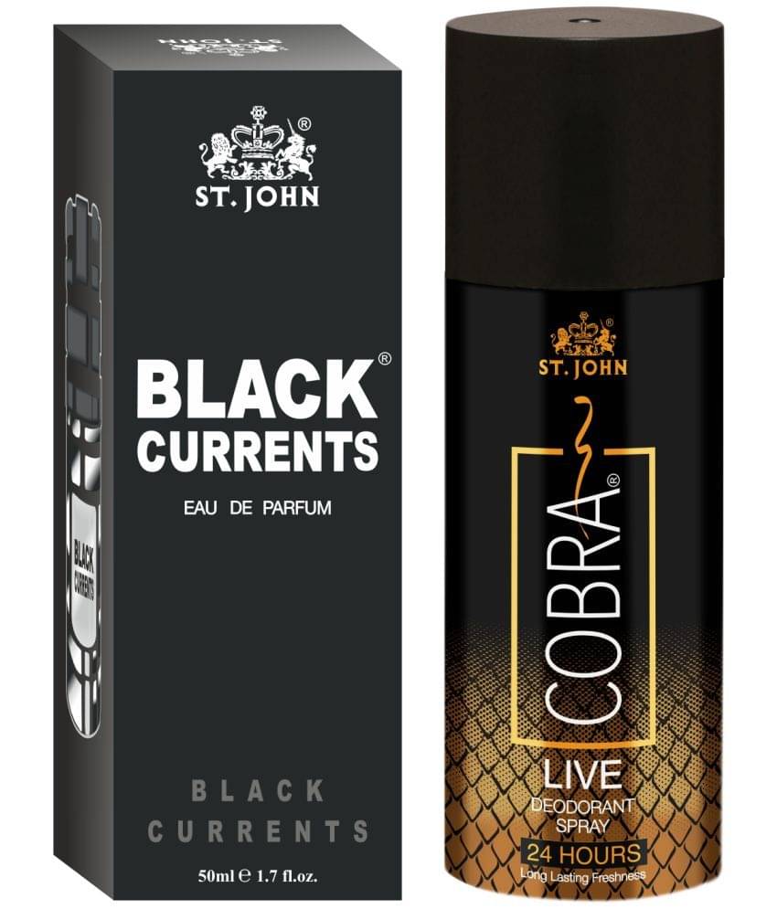     			St. John - Cobra Live 150ml & Black Current 50ml Deodorant Spray & Perfume for Men,Women 200 ml ( Pack of 2 )