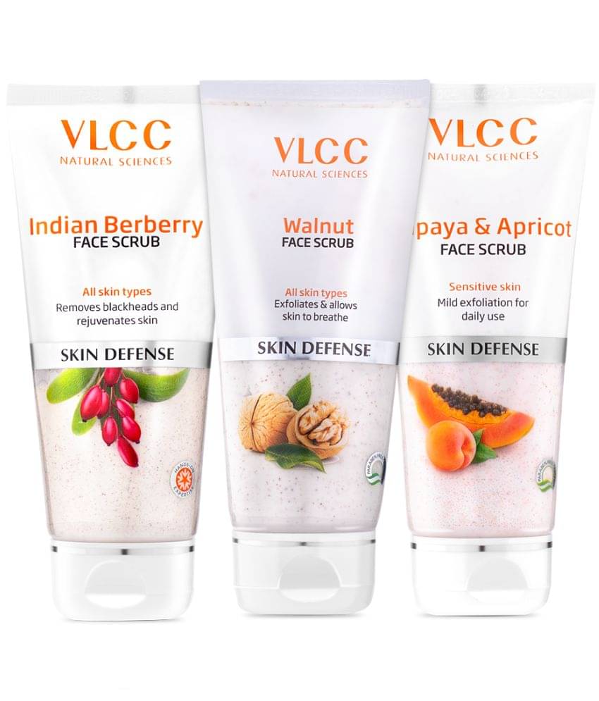 Vlcc Walnut + Indian Berberry + Papaya & Apricot Face Scrub ,80G(Pack Of 3) Vlcc Walnut + Indian Berberry + Papaya & Apricot Face Scrub ,80G(Pack Of 3)
