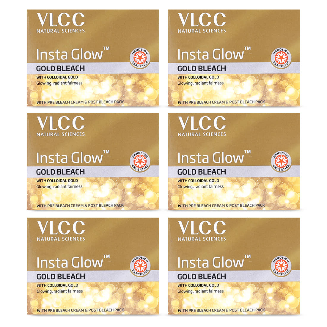 Vlcc Instaglowgold Bleach , 30G(Pack Of 6)