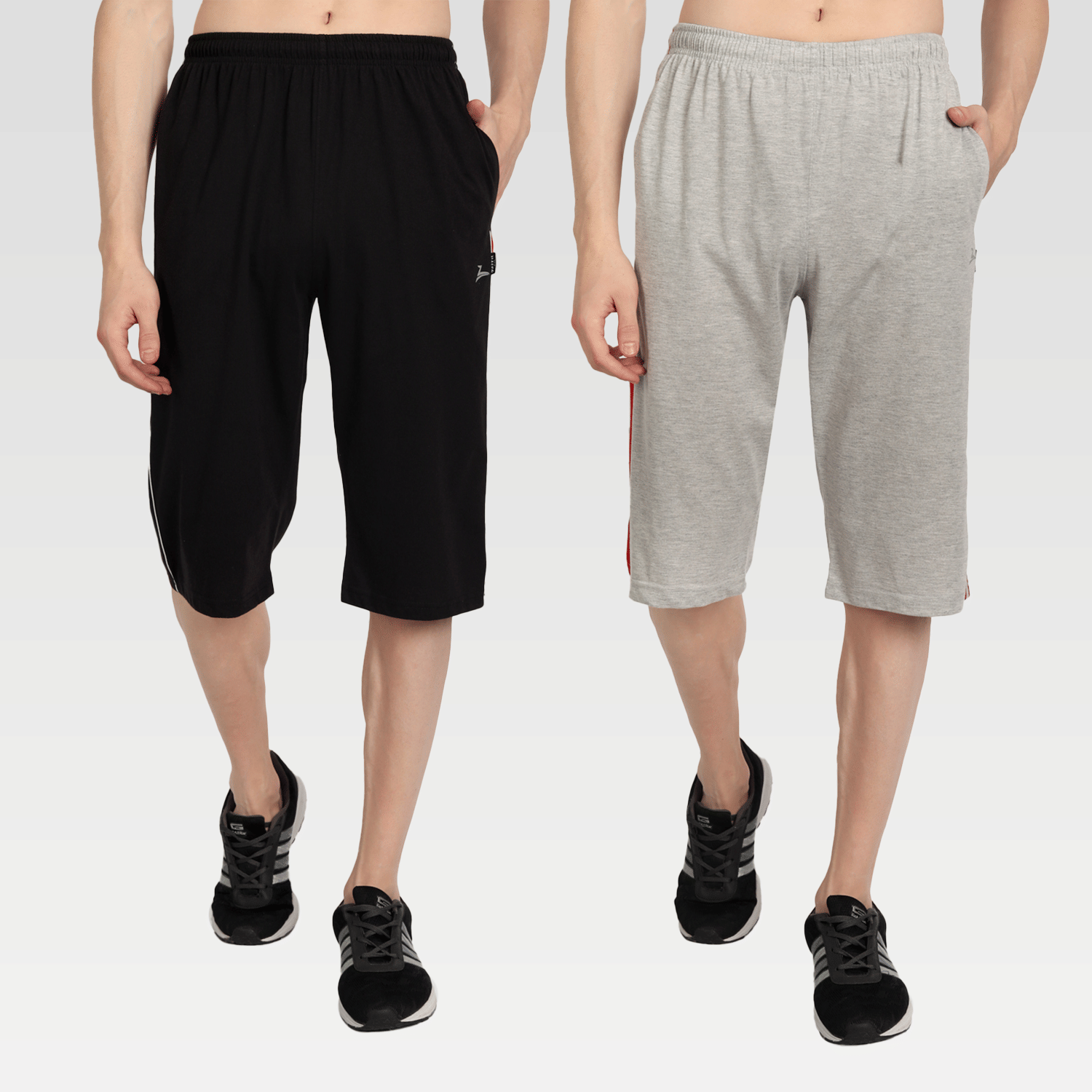 Zeffit - Multi Cotton Blend Men's Three-Fourths ( Pack of 2 ) - Shorts | Buy online on ZillyBuy
