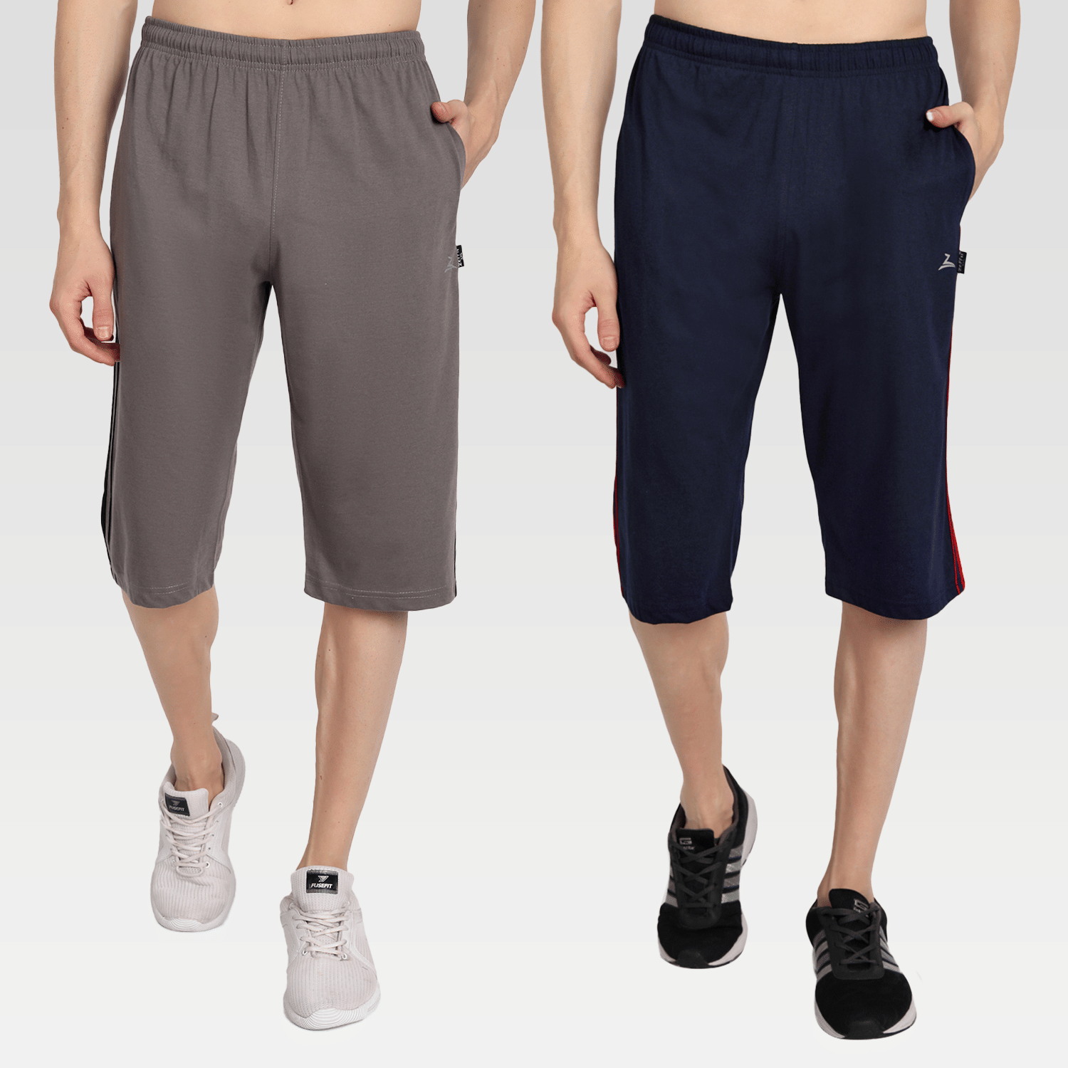     			Zeffit - Multi Cotton Blend Men's Three-Fourths ( Pack of 2 )