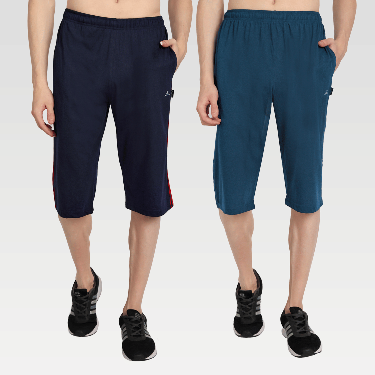 Zeffit - Multi Cotton Blend Men's Three-Fourths ( Pack of 2 ) Zeffit - Multi Cotton Blend Men's Three-Fourths ( Pack of 2 )