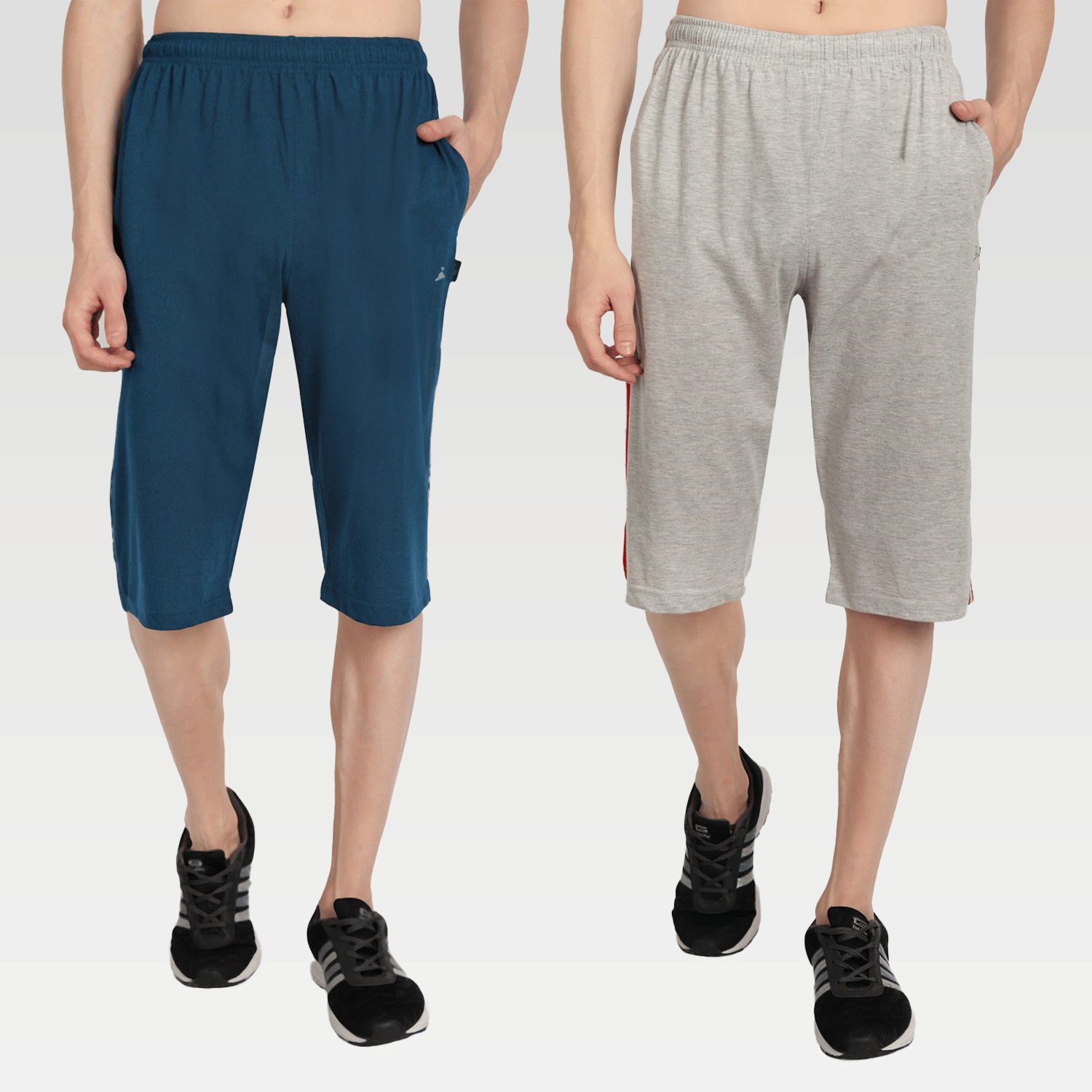 Zeffit - Multi Cotton Blend Men's Three-Fourths ( Pack of 2 ) - Shorts | Buy online on ZillyBuy