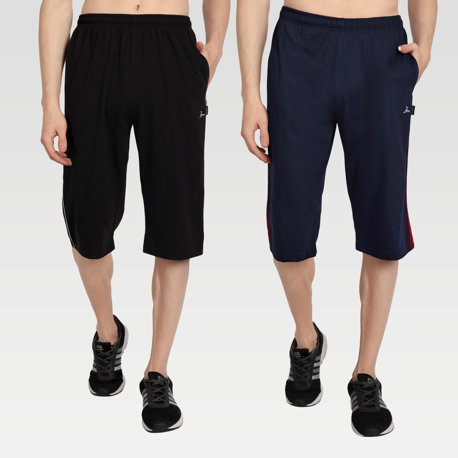 Zeffit - Multi Cotton Blend Men's Three-Fourths ( Pack of 2 ) - Shorts | Buy online on ZillyBuy