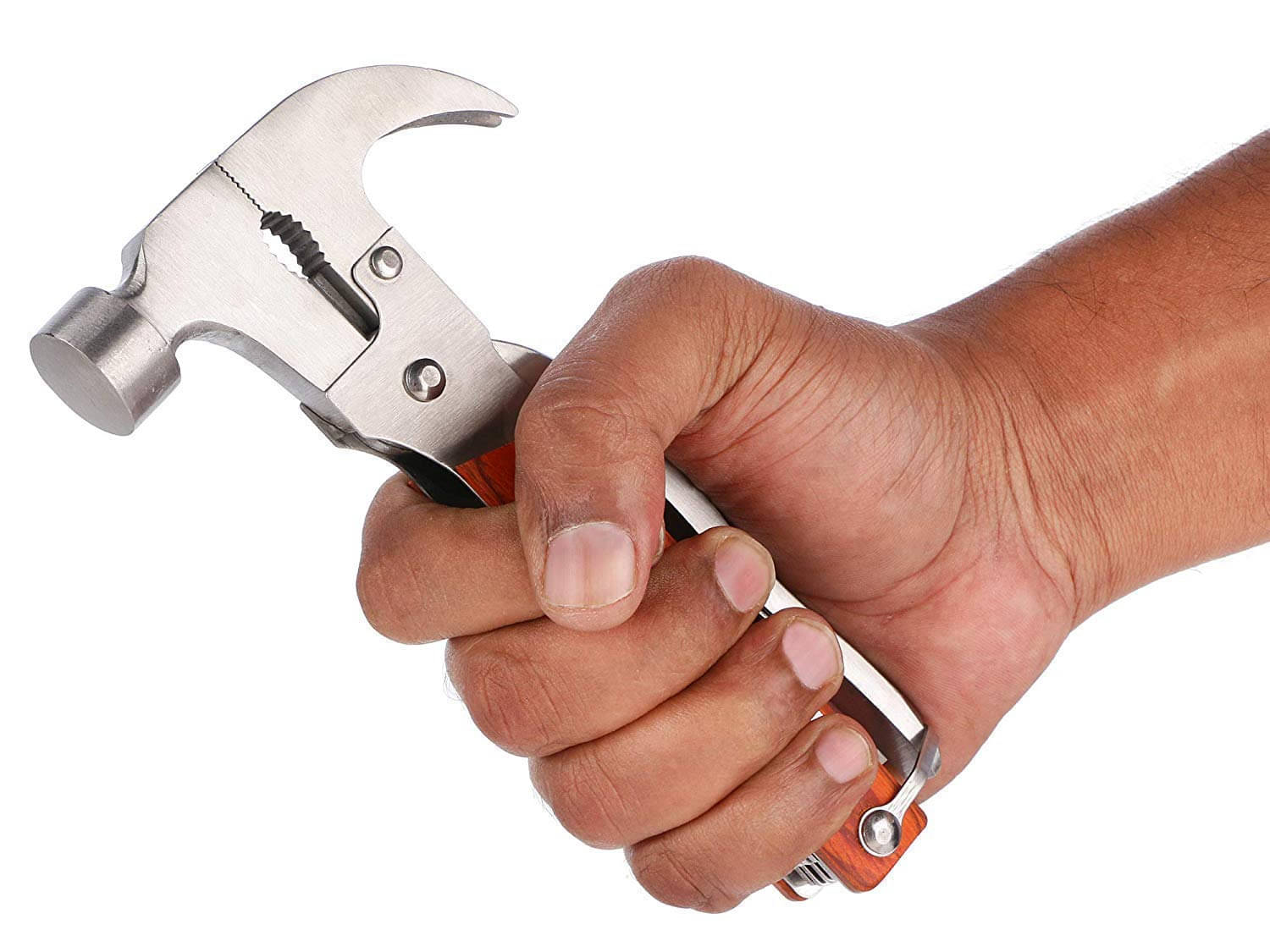 14in1 Multi Functional Multitool Stainless Steel and Wooden Claw Hammer Pack of 1 14in1 Multi Functional Multitool Stainless Steel and Wooden Claw Hammer Pack of 1