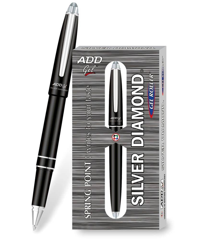 Add Gel Silver Diamond Gell Roller Pen 2 Pc (BLACK)