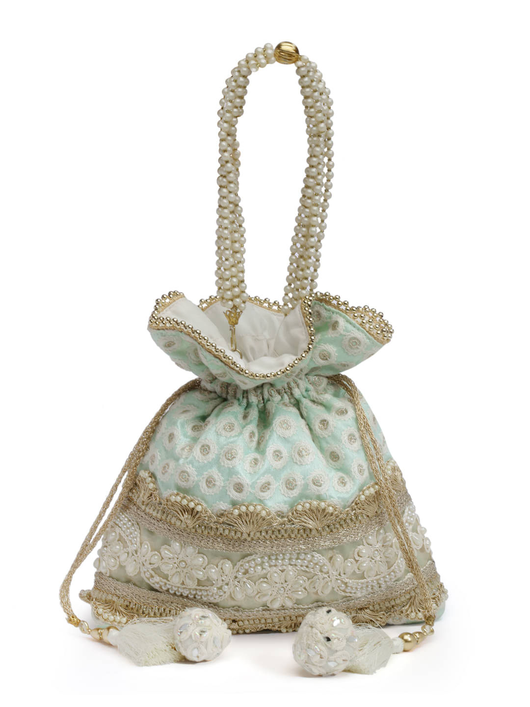     			Anekaant - Blue Silk Potli