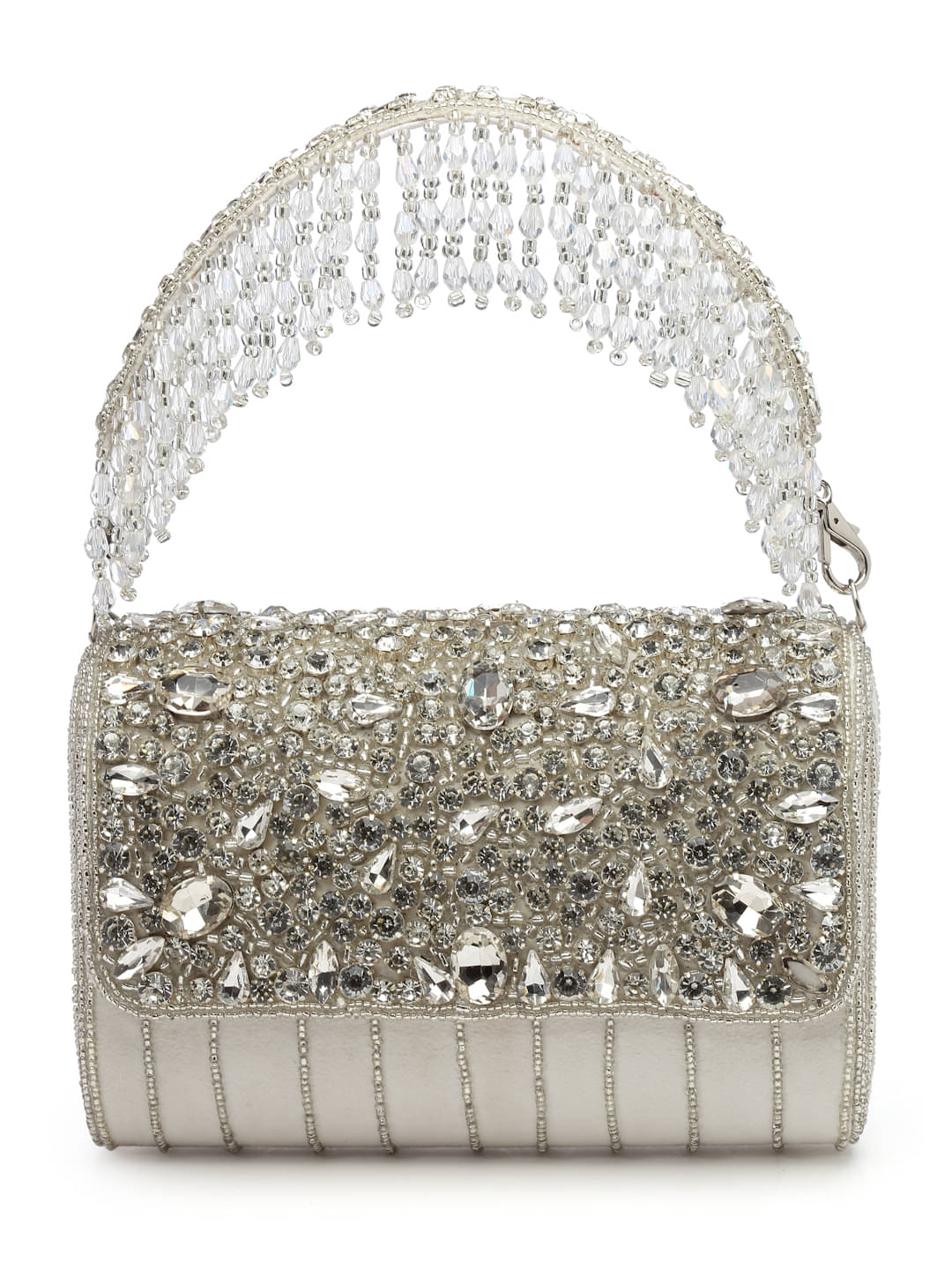     			Anekaant - White Suede Box Clutch