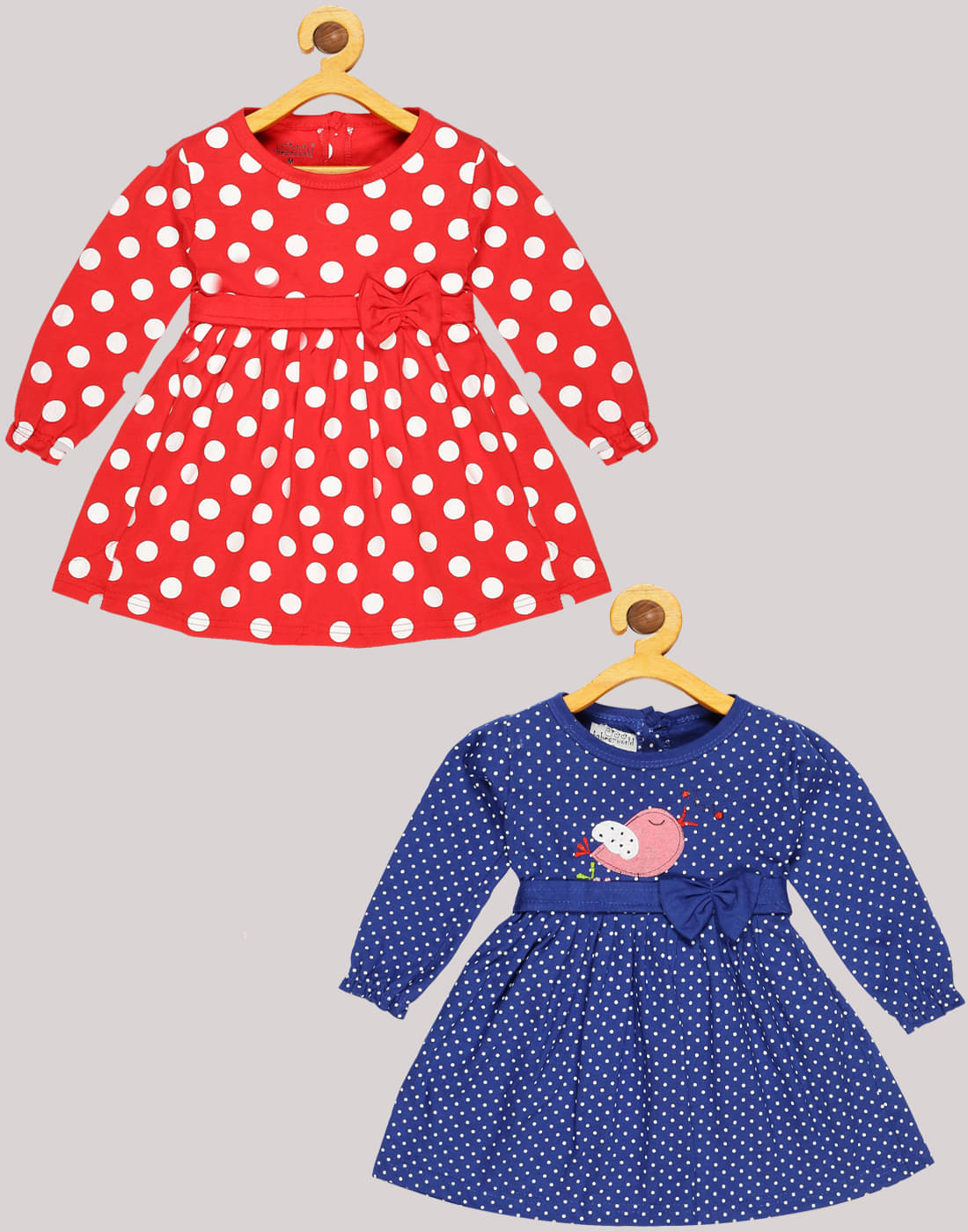 Babeezworld Cotton Frock For Girls ( Pack of 1 , Blue & Red ) Babeezworld Cotton Frock For Girls ( Pack of 1 , Blue & Red )