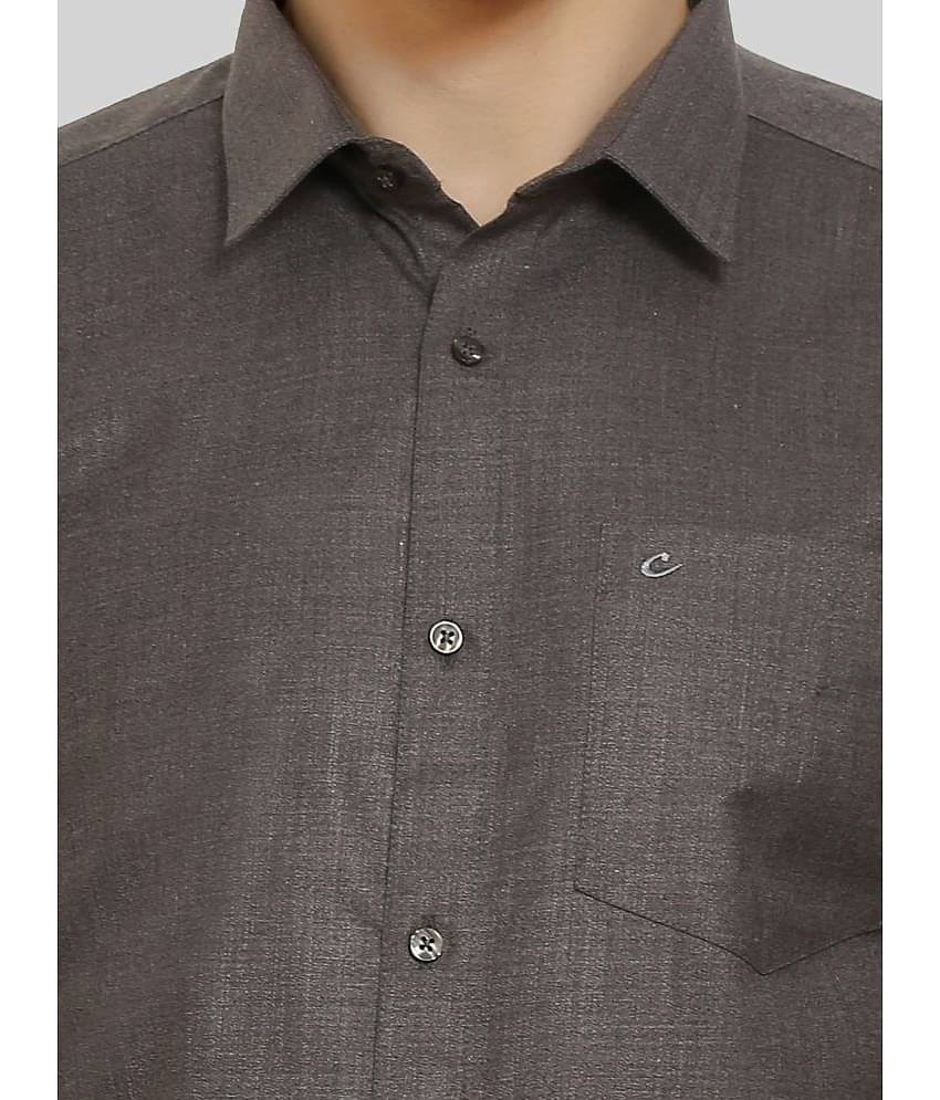 Comey Cotton Blend Regular Fit Full Sleeves Men's Formal Shirt - Brown ( Pack of 1 )