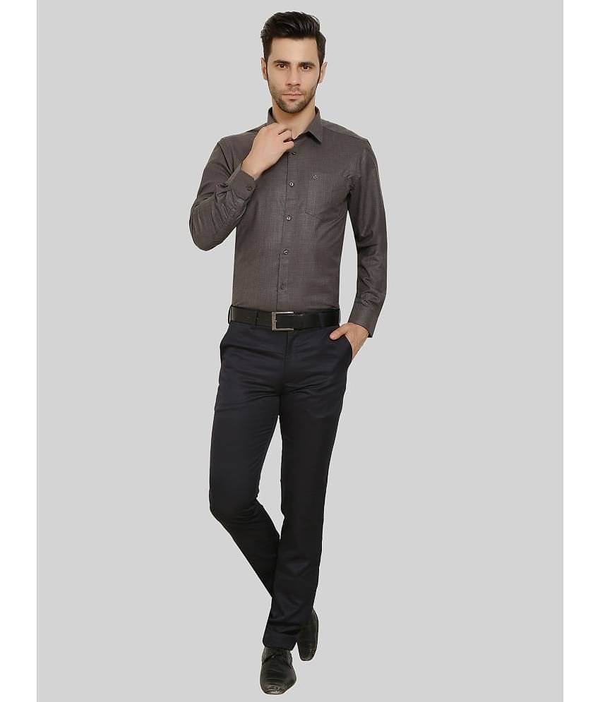 Comey Cotton Blend Regular Fit Full Sleeves Men's Formal Shirt - Brown ( Pack of 1 )