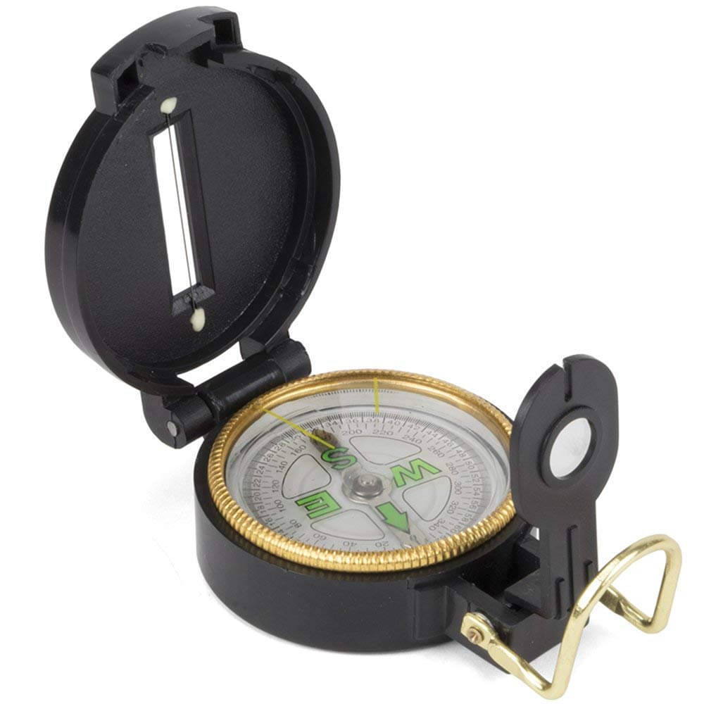     			Engineer Directional Compass North Arrow Floating Metal Dial/Lensatic Compass for Outdoor Camping and Exploration (Black)
