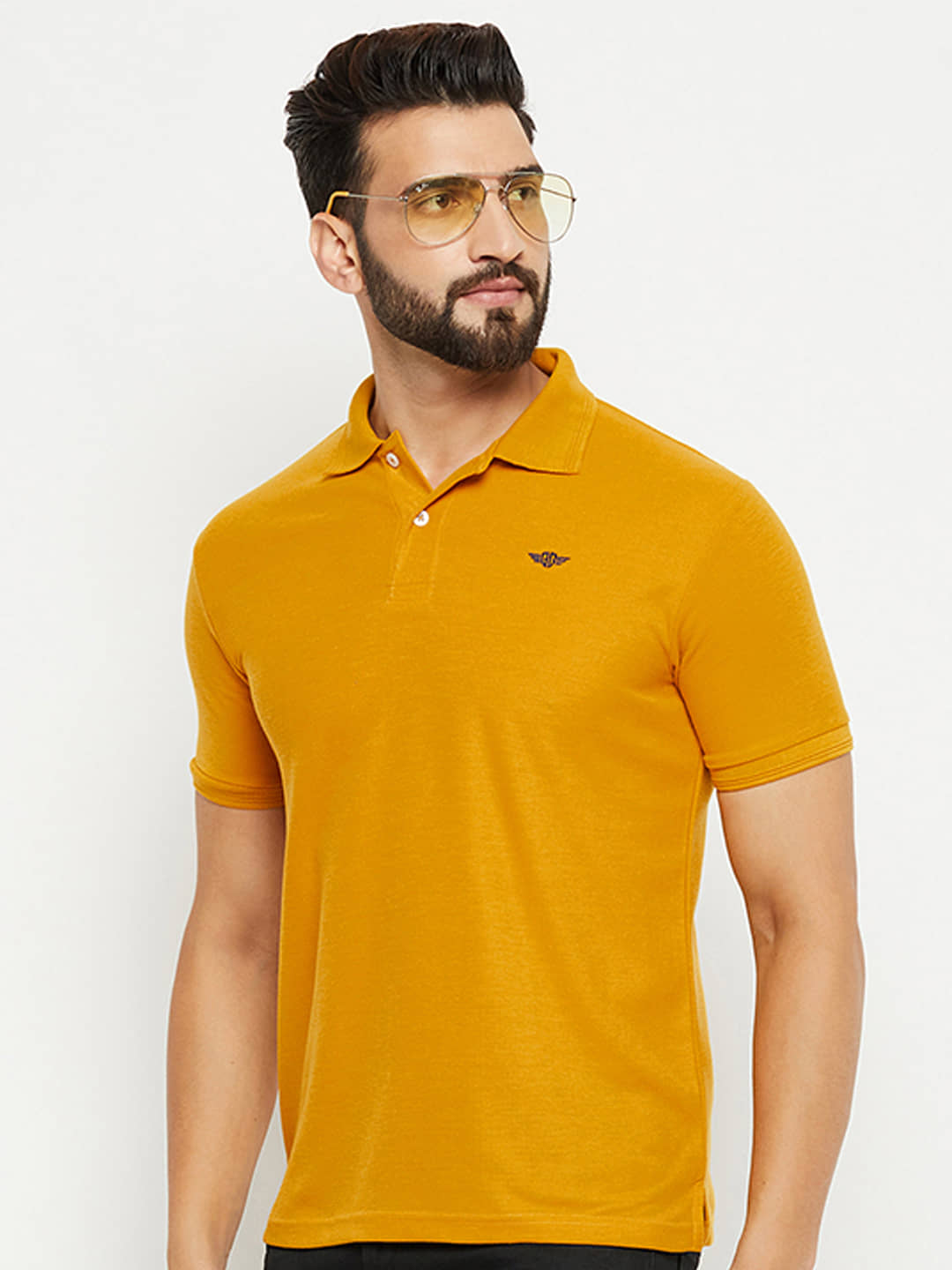 GET GOLF - Mustard Cotton Blend Regular Fit Men's Polo T Shirt ( Pack of 1 )