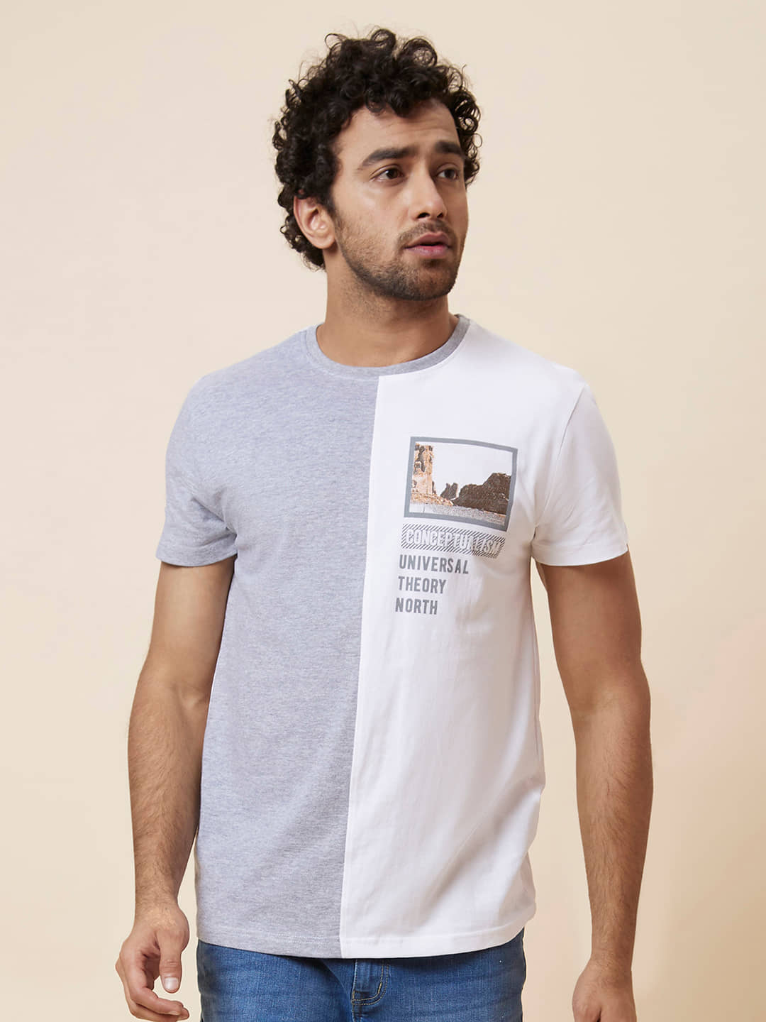 Globus - Grey Melange Cotton Regular Fit Men's T-Shirt ( Pack of 1 )