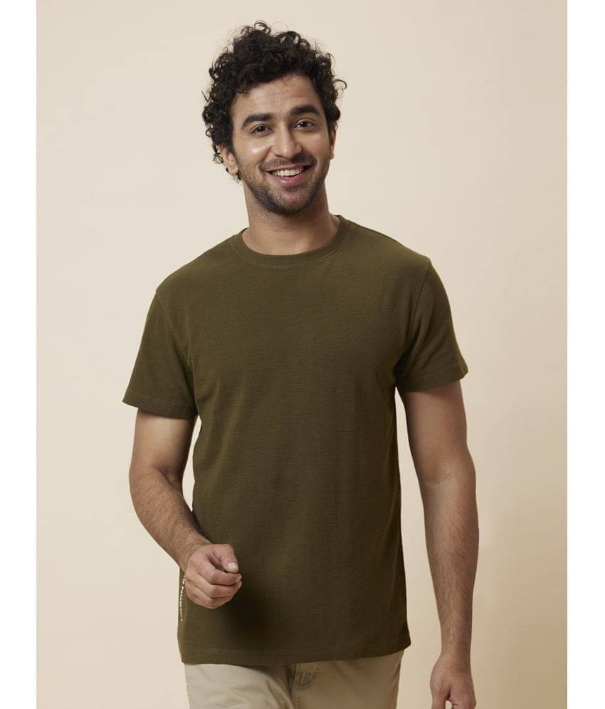     			Globus - Olive Cotton Regular Fit Men's T-Shirt ( Pack of 1 )
