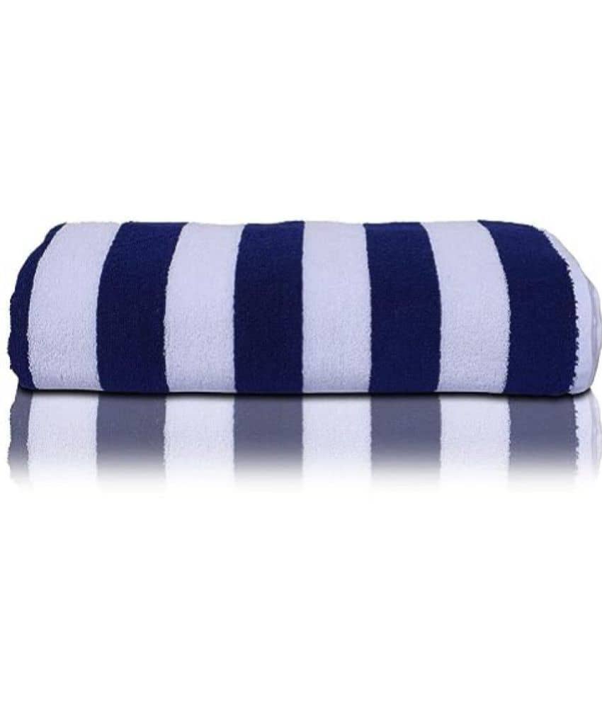 HOME PLUS STUDIO - Blue Cotton Striped Pool Towel ( Pack of 1 )