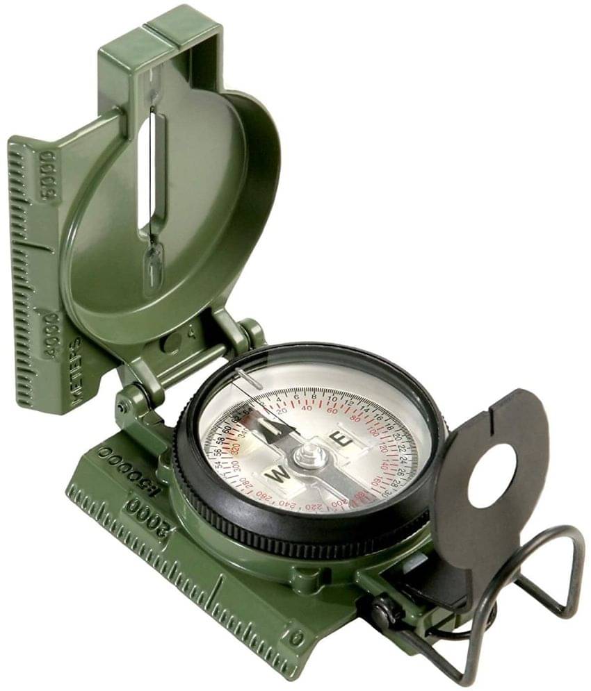 Hand Held Military Lensatic Sighting Compass or Camping, Boy Scout, Geology Activities (Green) Hand Held Military Lensatic Sighting Compass or Camping, Boy Scout, Geology Activities (Green)