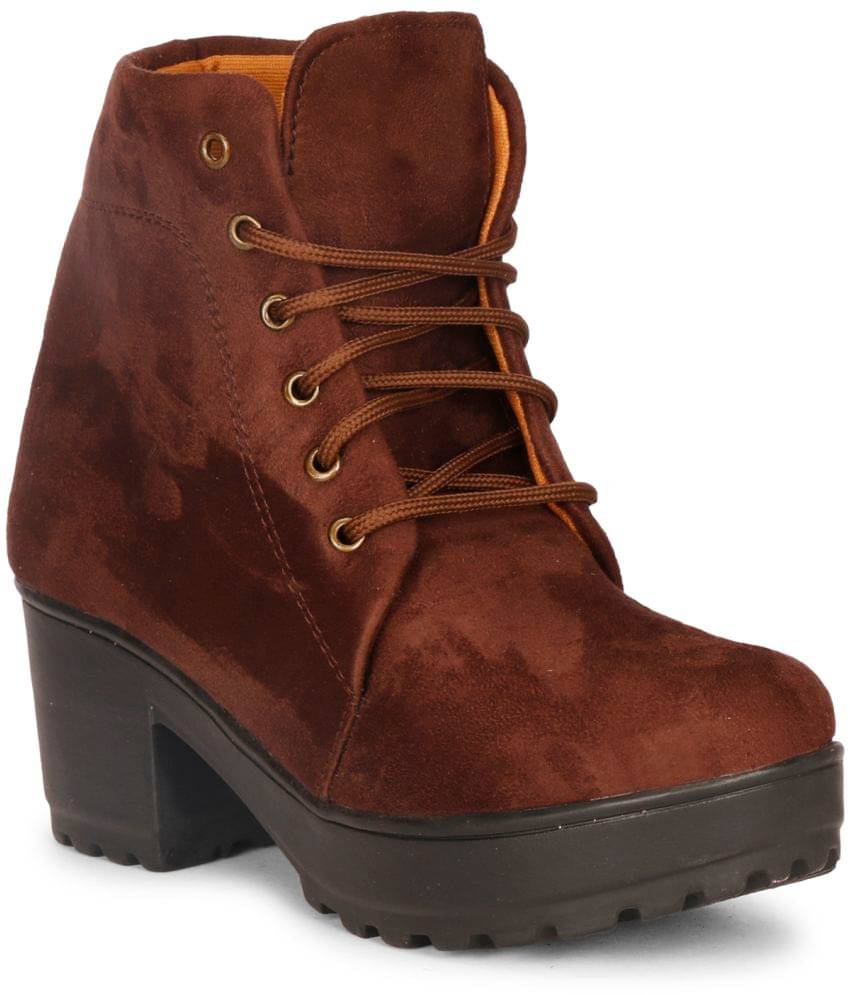     			Ishransh - Brown Women's Ankle Length Boots