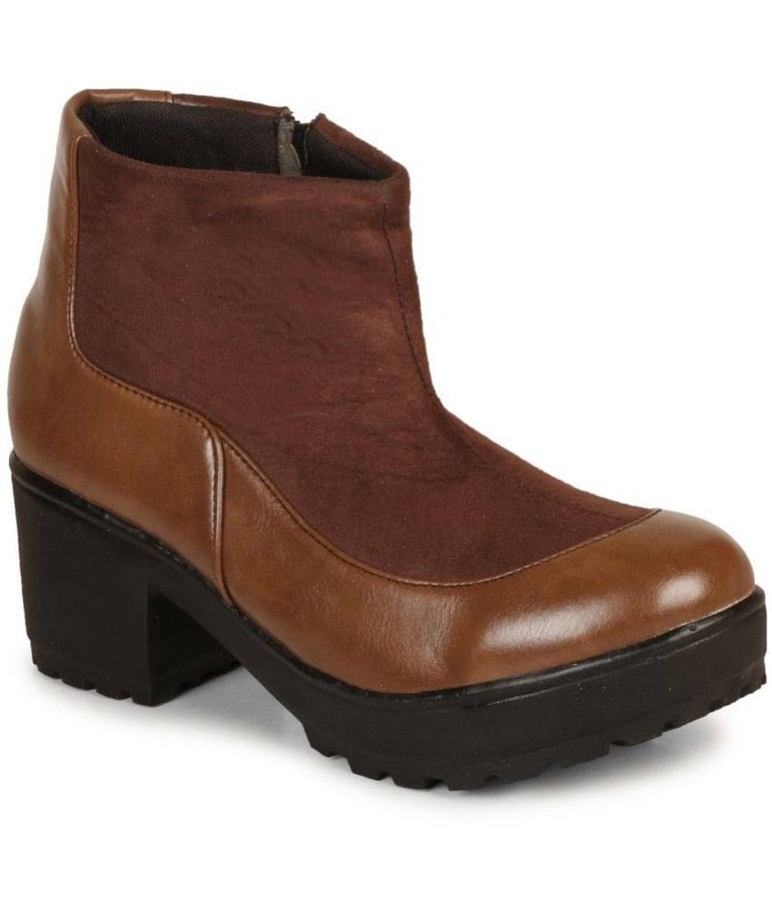     			Ishransh - Brown Women's Ankle Length Boots