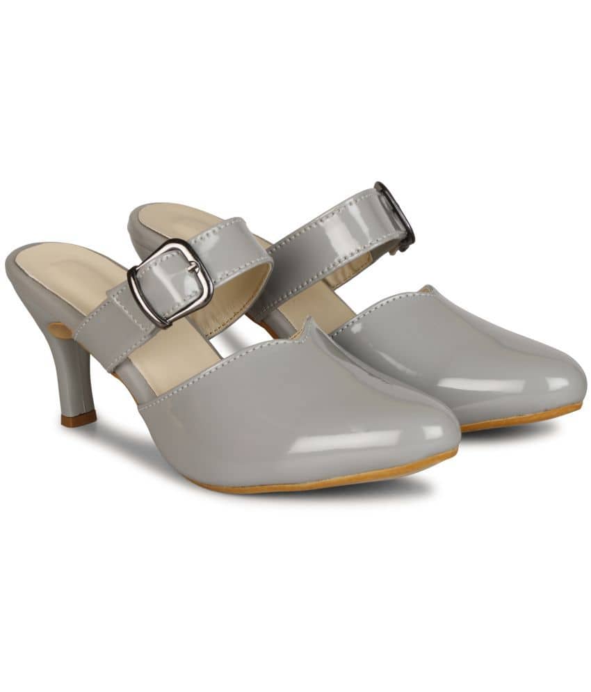 Ishransh - Gray Women's Mules Heels - Heels | Buy online on ZillyBuy