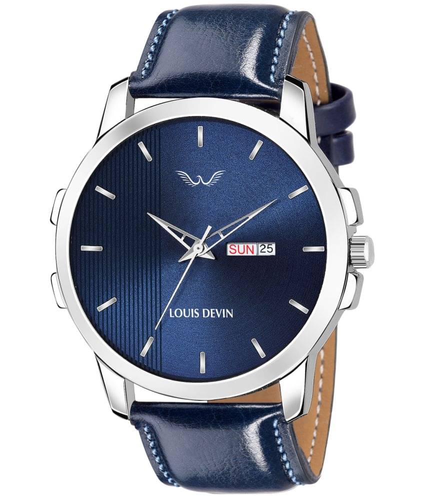     			LOUIS DEVIN - Blue Leather Analog Men's Watch