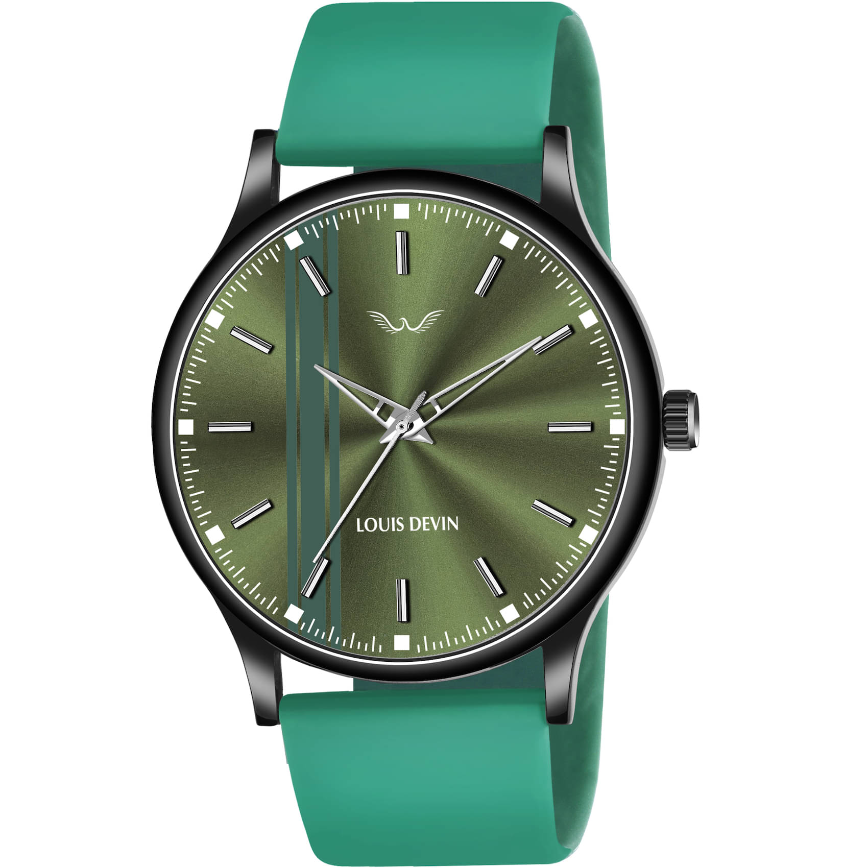     			LOUIS DEVIN - Green Silicon Analog Men's Watch