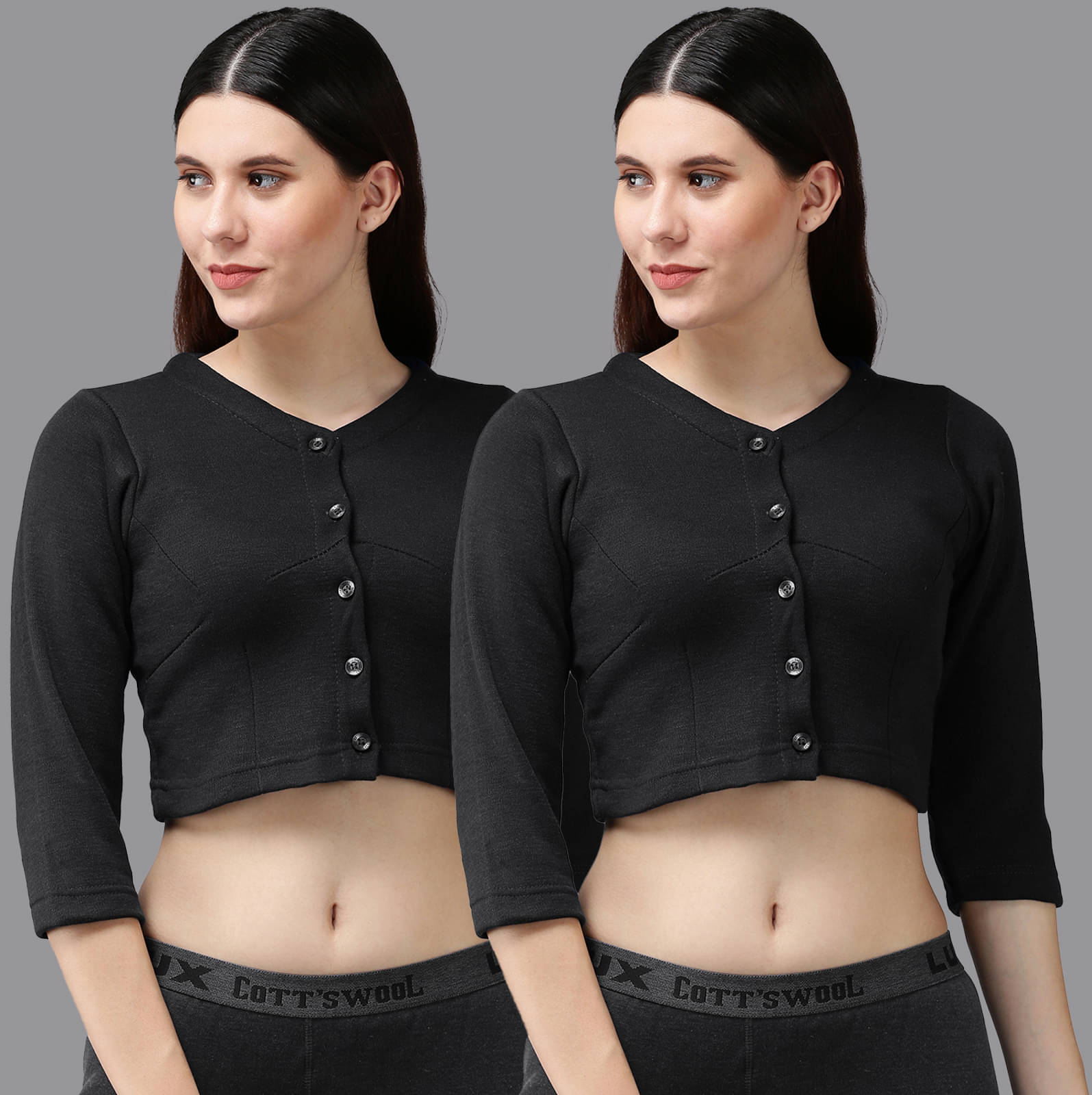 Lux Cottswool Cotton Blend Thermal Tops - Black Pack of 1 Lux Cottswool Cotton Blend Thermal Tops - Black Pack of 1
