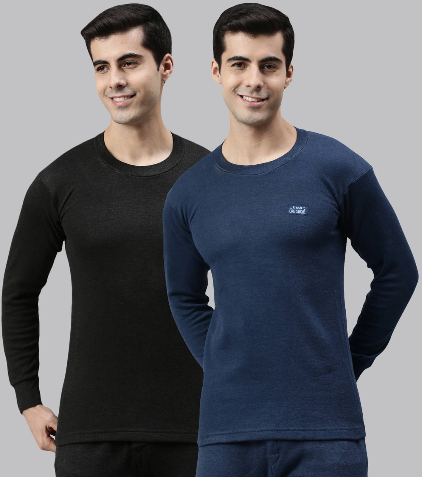 Lux Cottswool Pack of 2 Cotton Blend Thermal Tops For Men's ( Multicolor )