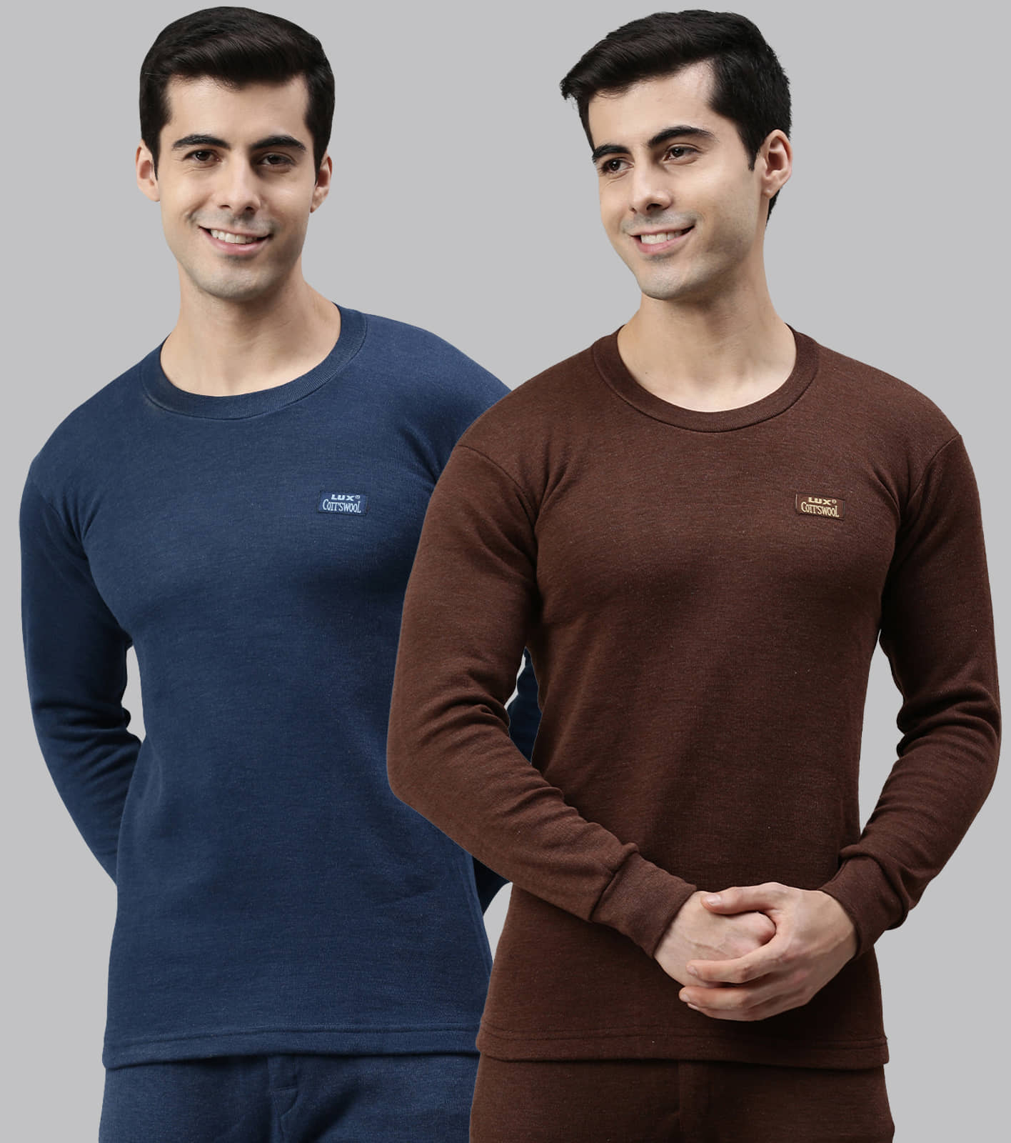 Lux Cottswool Pack of 2 Cotton Blend Thermal Tops For Men's ( Multicolor )
