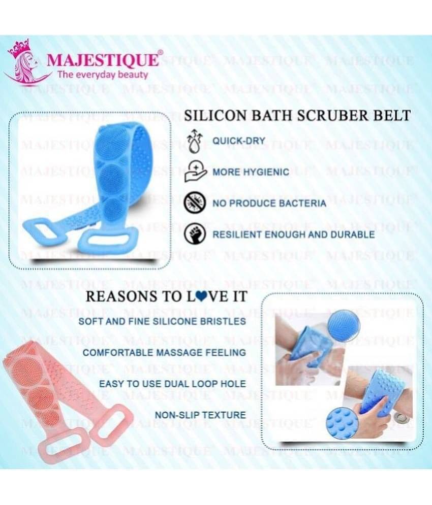 Majestique Silicone Bath and Body Brush Belt, Easy to a Clean (Multicolor)