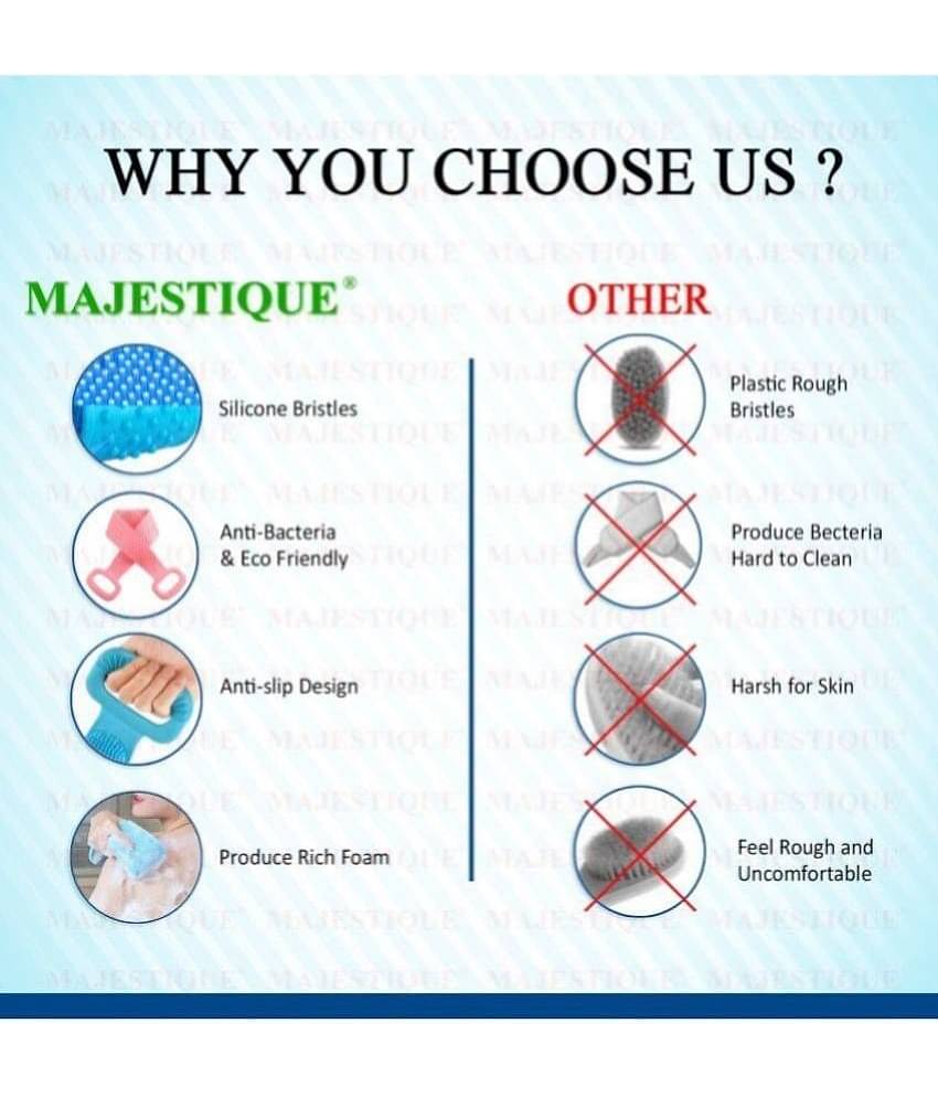 Majestique Silicone Bath and Body Brush Belt, Easy to a Clean (Multicolor)