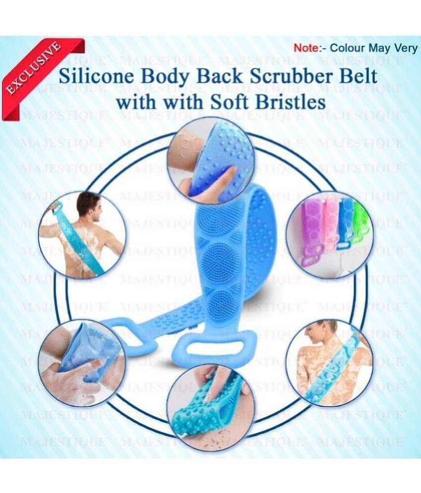 Majestique Silicone Bath and Body Brush Belt, Easy to a Clean (Multicolor)
