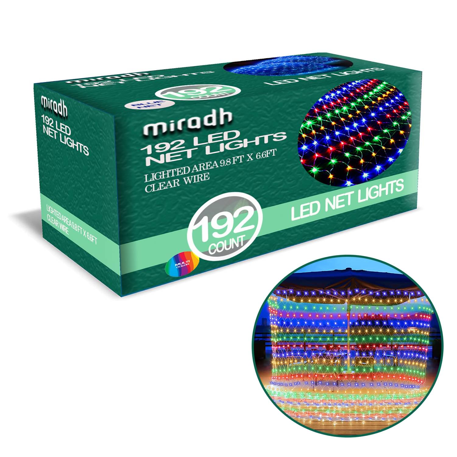 MIRADH Net Mesh 3X2M Lights For Diwali Decoration MULTI Outdoor Wall lights Cool Day Light - Pack of 1 MIRADH Net Mesh 3X2M Lights For Diwali Decoration MULTI Outdoor Wall lights Cool Day Light - Pack of 1