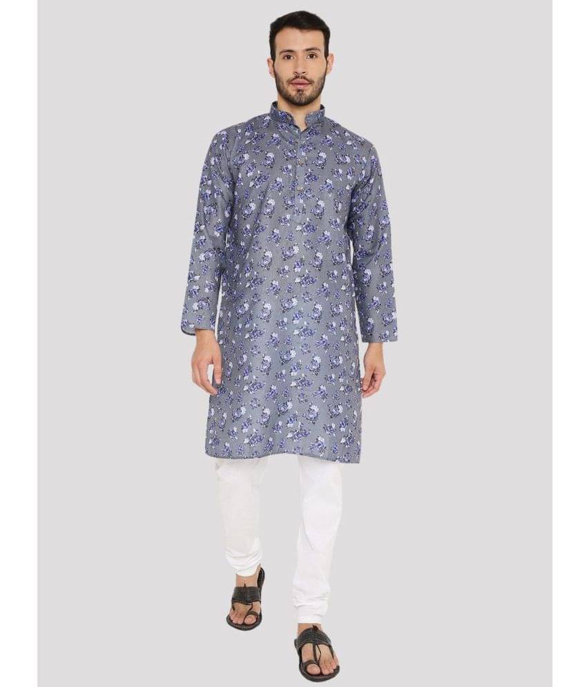 Maharaja - Medium Grey Linen Regular Fit Men's Kurta Pyjama Set ( Pack of 1 ) Maharaja - Medium Grey Linen Regular Fit Men's Kurta Pyjama Set ( Pack of 1 )