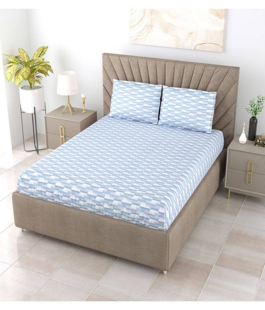     			Mista Decor Cotton King Bedsheet ( Blue )