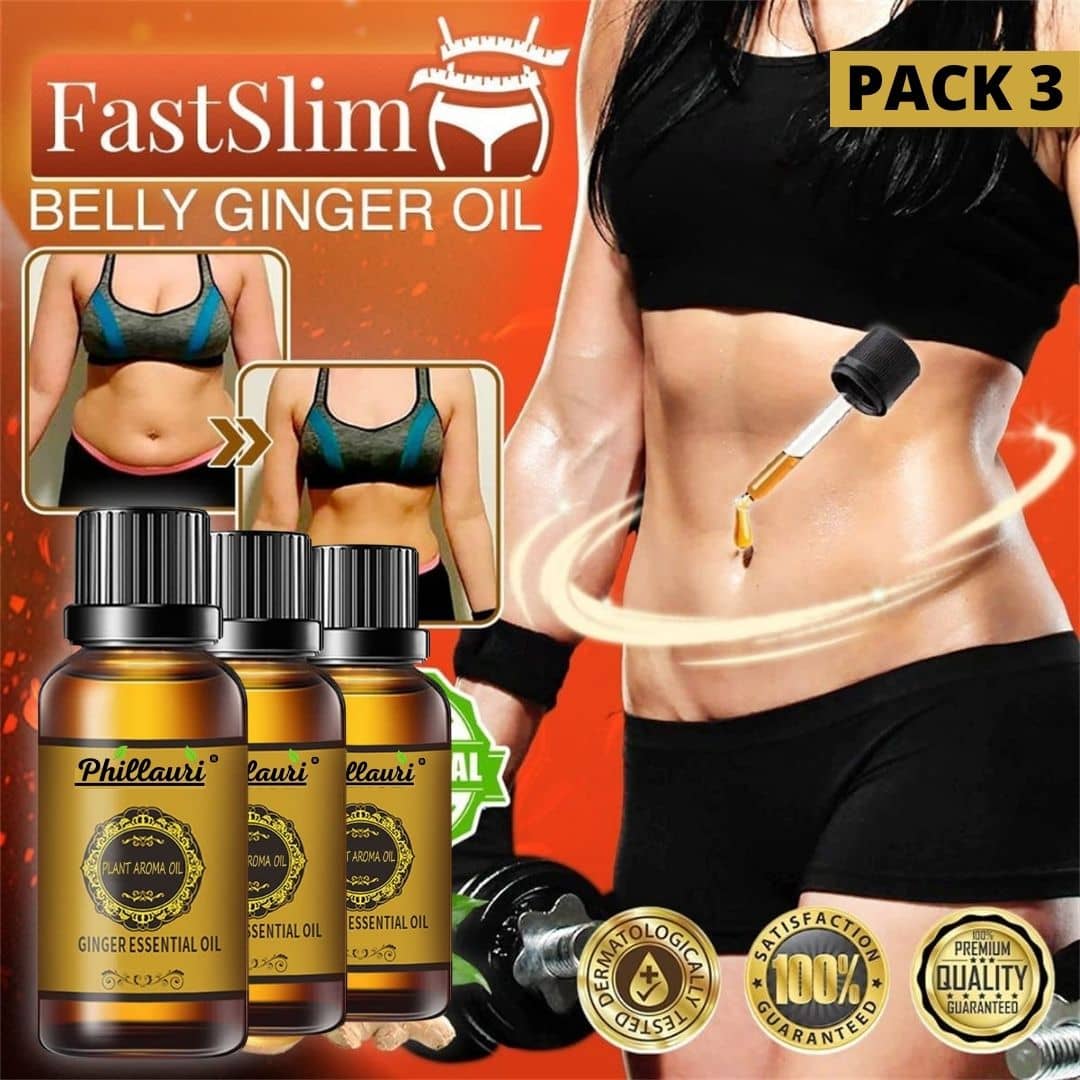 Phillauri Fat Loss Ginger Weight Loss Oil For Men & Women Shaping & Firming Oil 90 mL Pack of 3