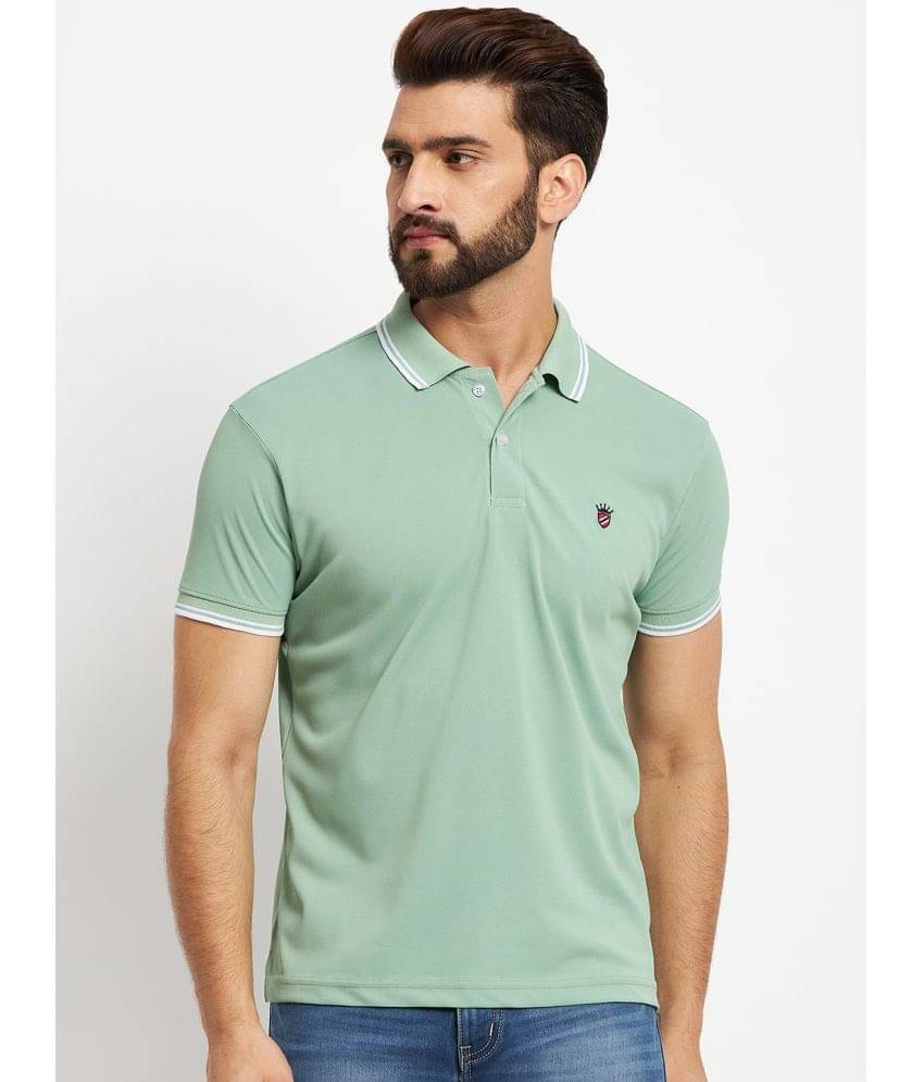     			RELANE Pack of 1 Cotton Blend Regular Fit Solid Half Sleeves Men's Polo T Shirt ( Mint Green )