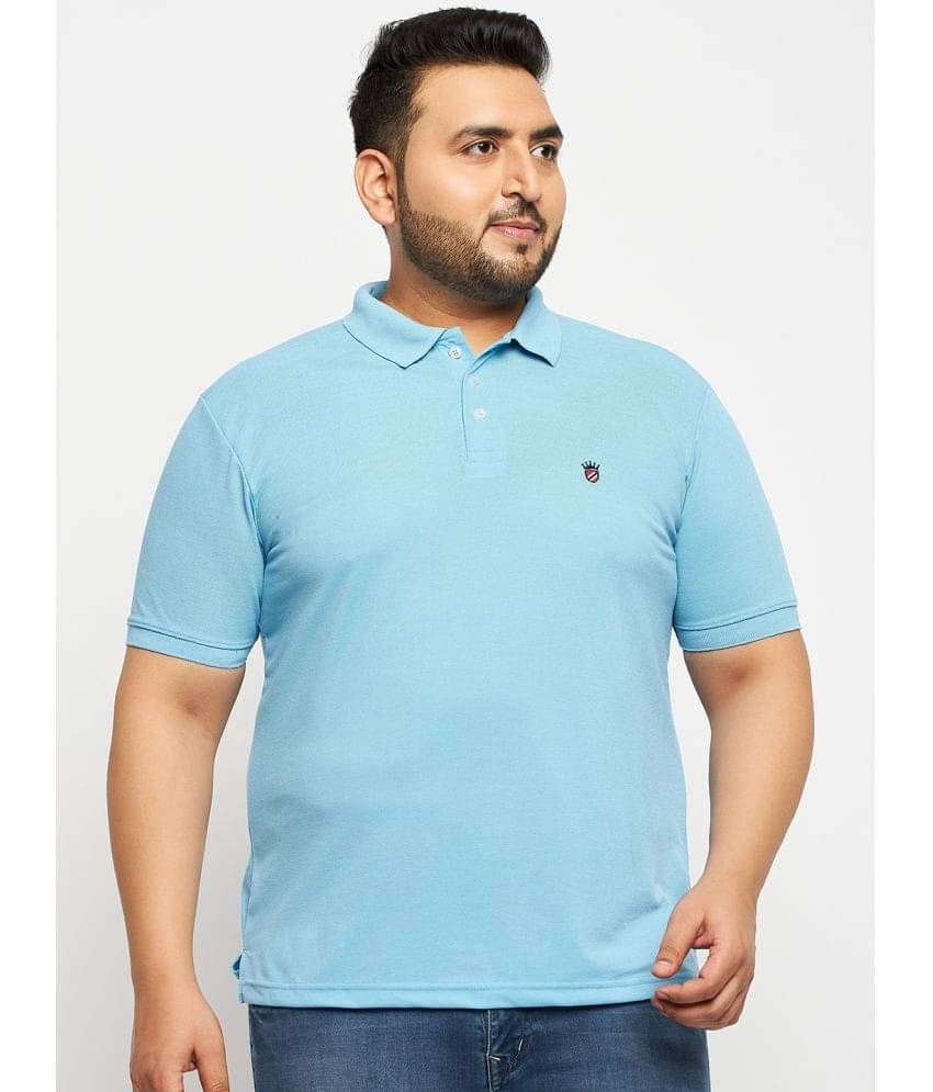 RELANE Pack of 1 Cotton Blend Regular Fit Solid Half Sleeves Men's Polo T Shirt ( Sky Blue )     			RELANE Pack of 1 Cotton Blend Regular Fit Solid Half Sleeves Men's Polo T Shirt ( Sky Blue )
