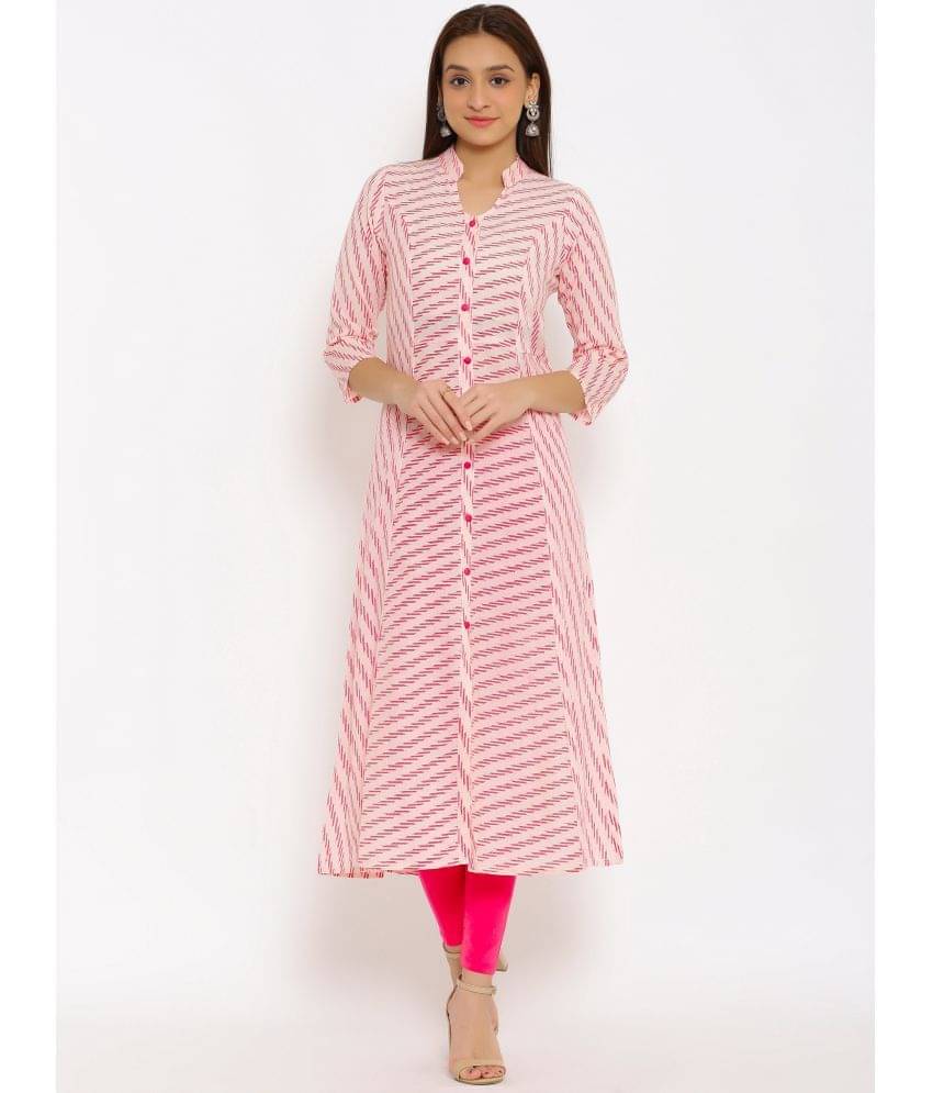 SVARCHI - Pink Rayon Women's Front Slit Kurti ( Pack of 1 ) SVARCHI - Pink Rayon Women's Front Slit Kurti ( Pack of 1 )
