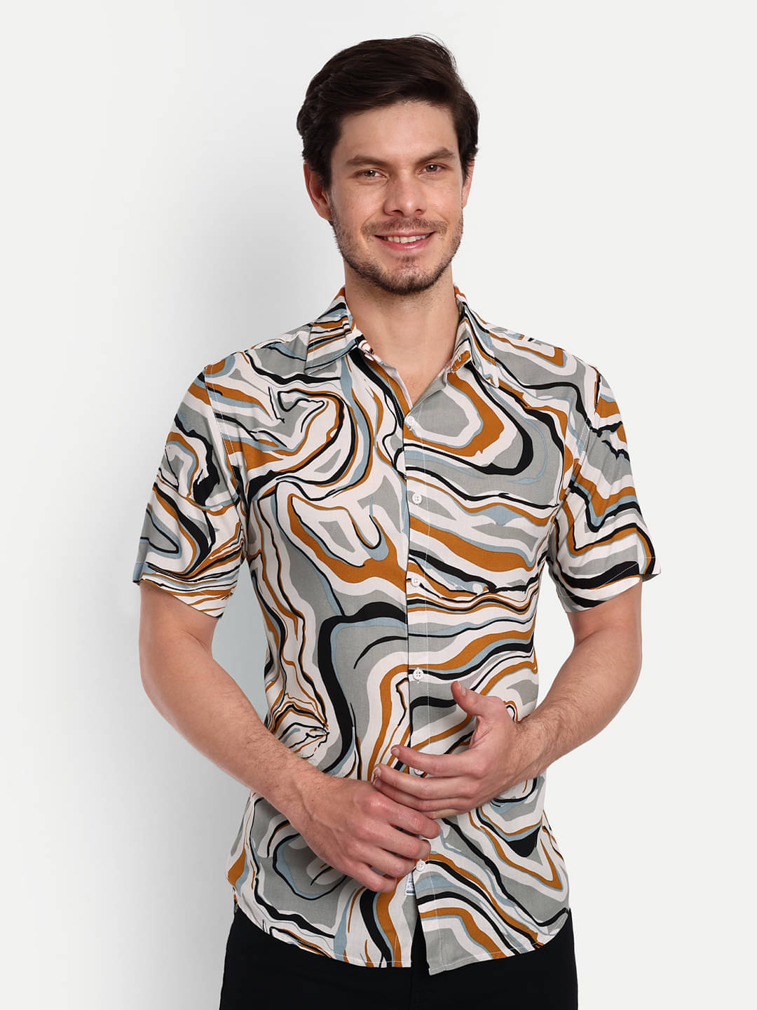 TrendiVastra - Grey Viscose Regular Fit Men's Casual Shirt ( Pack of 1 ) TrendiVastra - Grey Viscose Regular Fit Men's Casual Shirt ( Pack of 1 )