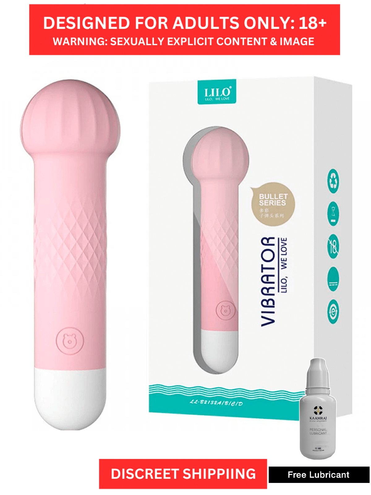     			USB Rechargeable- Pocket Friendly Mini Mushroom Easy to Hide Bullet Vibrator for intense Pleasure