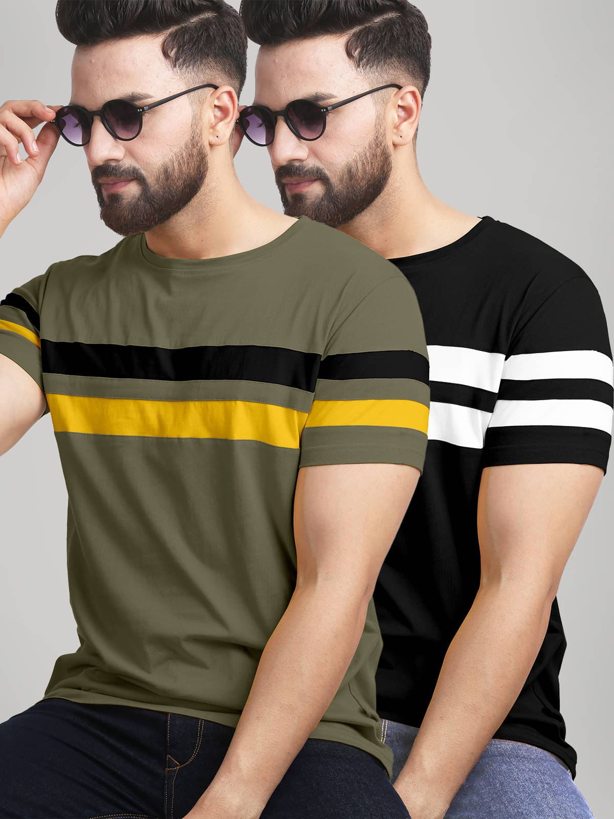 AUSK Pack of 2 Cotton Blend Regular Fit Men's T-Shirt ( Black )     			AUSK Pack of 2 Cotton Blend Regular Fit Men's T-Shirt ( Black )