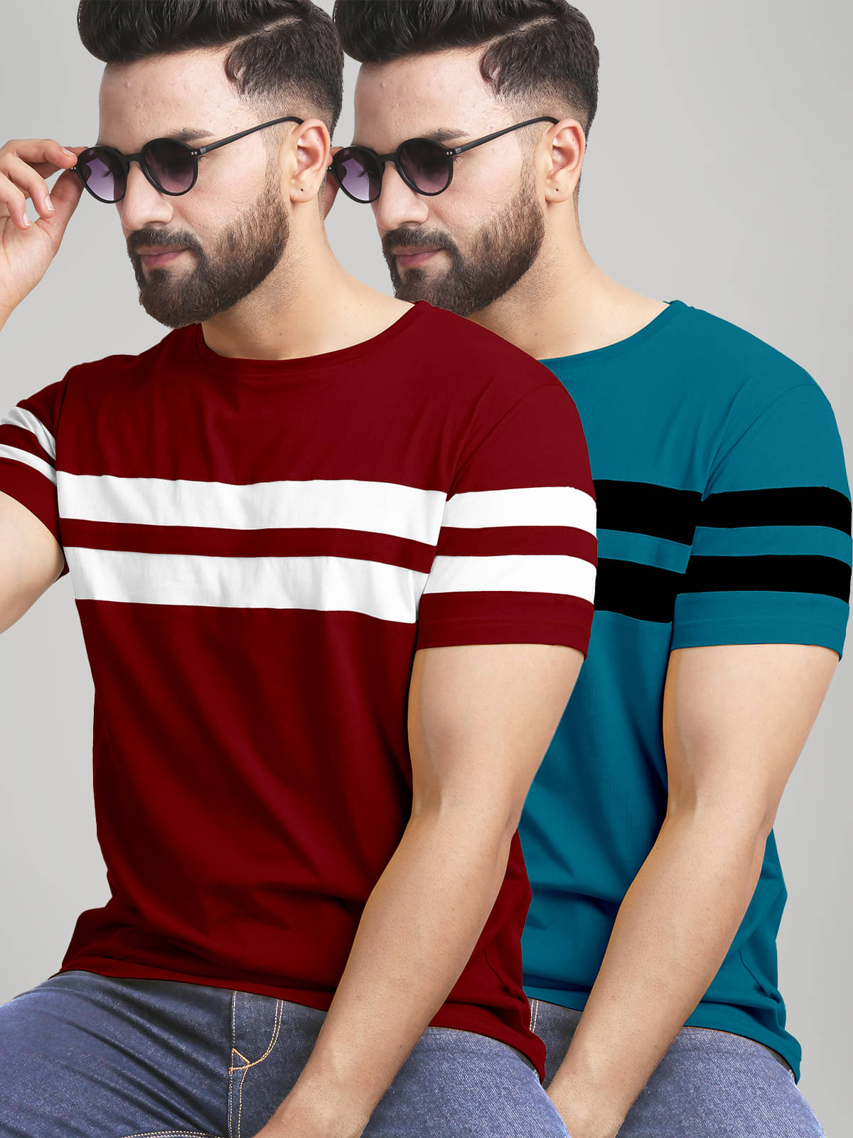 AUSK Pack of 2 Cotton Blend Regular Fit Men's T-Shirt ( Maroon )     			AUSK Pack of 2 Cotton Blend Regular Fit Men's T-Shirt ( Maroon )