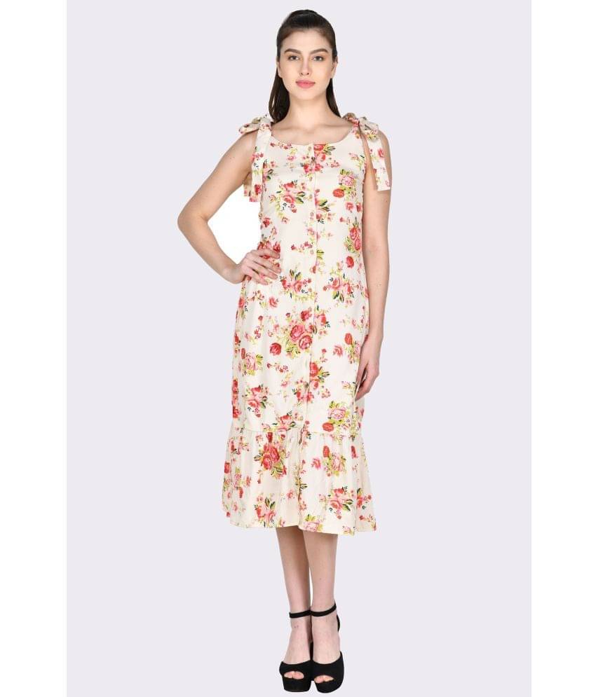     			Ess Emm Clothing Women Dobby Printed Drop Waist Dress ( Off White )