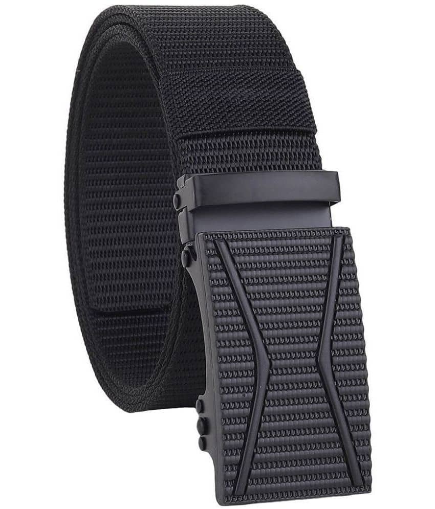 Esstain - Black Canvas Men's Reversible Belt ( Pack of 1 )